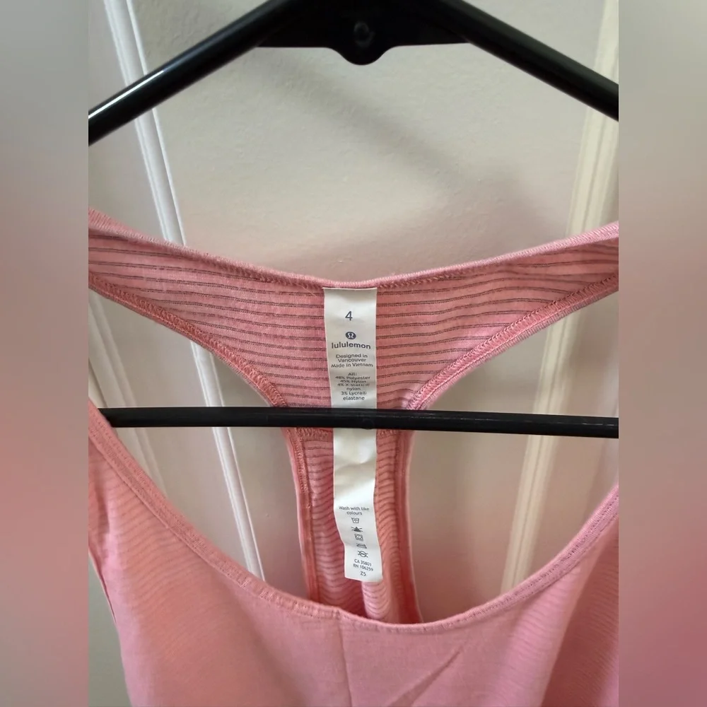 Lululemon Racerback Tank Top Pink Workout Yoga Running Activewear Size 4